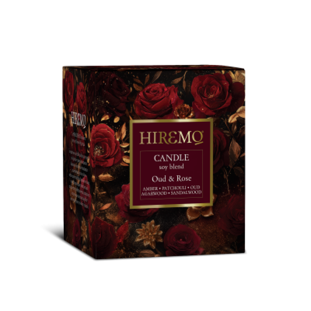 HIREMO SOY BLEND CANDLE OUD & ROSE
